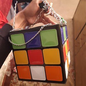 QZUnique Women's Cute Cube Shape Handbag Magic Shoulder Bag Clutch Bag